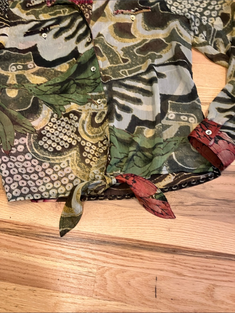 Alberto Makali Multicolor Floral Print Blouse in Rust & Burgundy - Picture 5 of 9